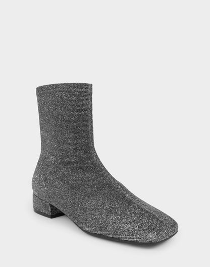 Comfortable Women's Low Block Heel Bootie In Gunmetal Fabric | Aerosoles Shoes