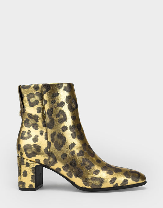 Comfortable Women's Mid Block Heel Bootie In Animal Print Faux Leather | Aerosoles Shoes