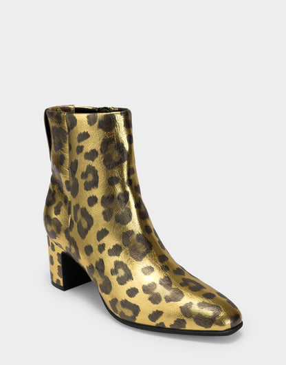 Comfortable Women's Mid Block Heel Bootie In Animal Print Faux Leather | Aerosoles Shoes