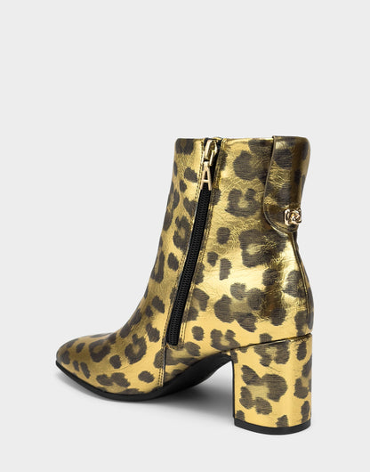 Comfortable Women's Mid Block Heel Bootie In Animal Print Faux Leather | Aerosoles Shoes