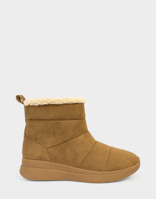 Comfortable Women's Pull On Bootie In Brown Faux Suede | Aerosoles Shoes