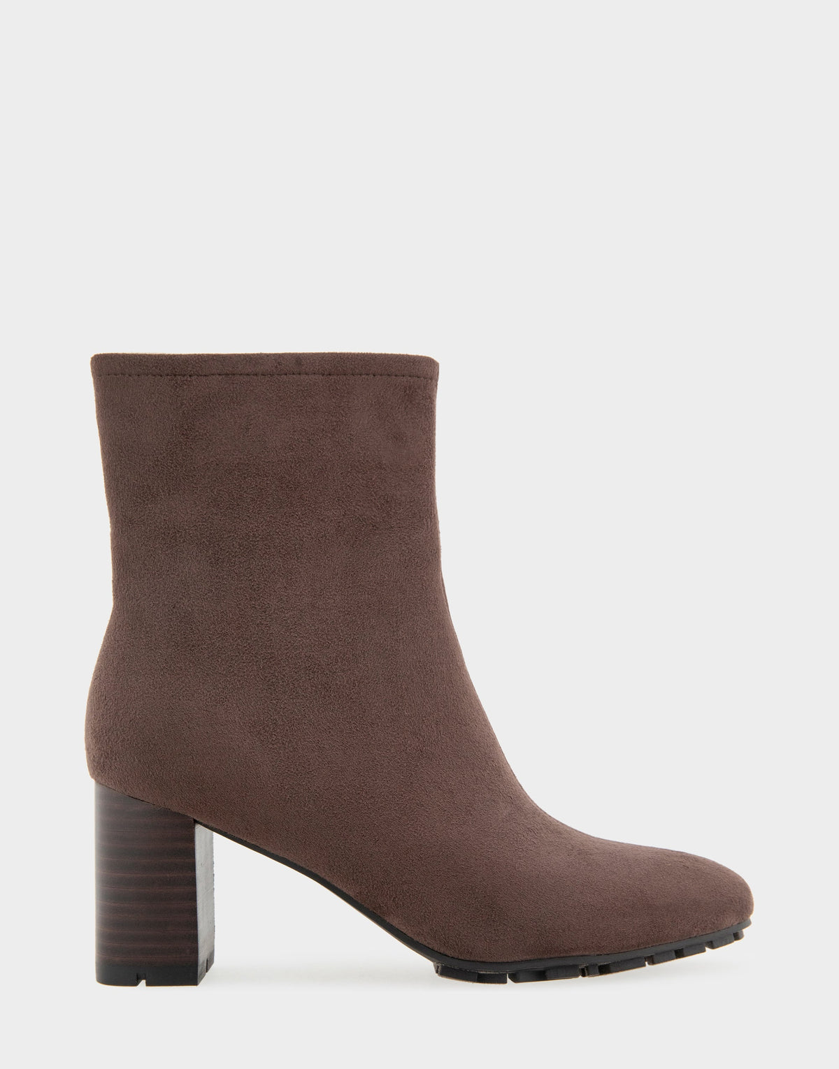 Comfortable Women's Mid Block Heel Bootie In Brown Faux Suede | Aerosoles Shoes