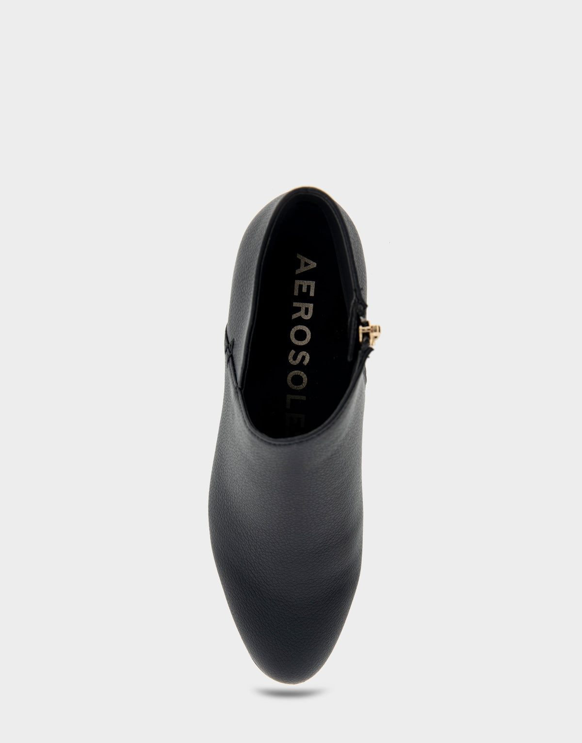 Comfortable Women's Asymmetrical Envelope Low Bootie in Black Faux Leather | Aerosoles Shoes