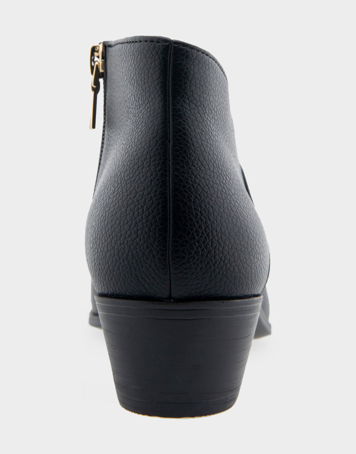 Comfortable Women's Asymmetrical Envelope Low Bootie in Black Faux Leather | Aerosoles Shoes