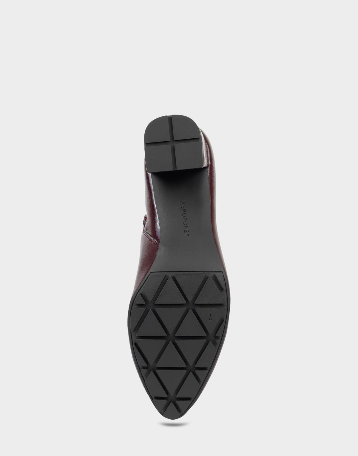 Comfortable Women's Mid Block Heel Bootie In Burgundy Patent Faux Leather | Aerosoles Shoes