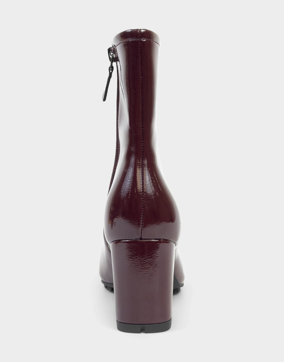 Comfortable Women's Mid Block Heel Bootie In Burgundy Patent Faux Leather | Aerosoles Shoes