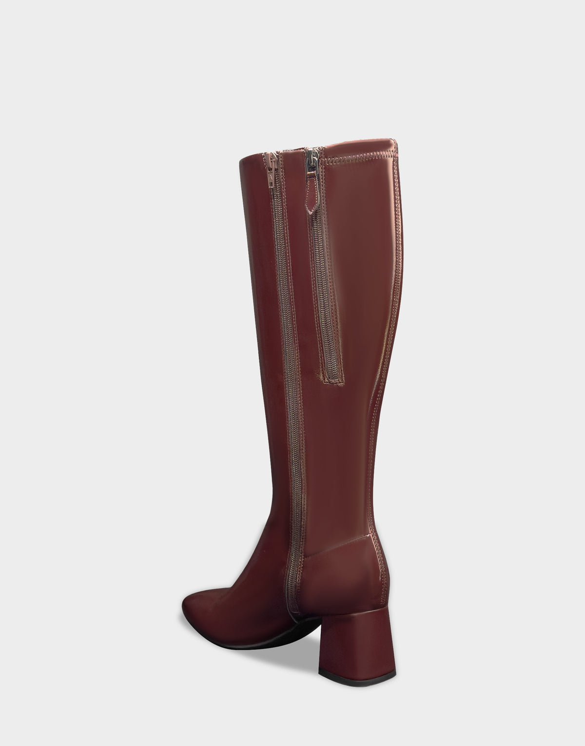 Comfortable Women's Mid Block Heel Boot In Burgundy Patent Faux Leather | Aerosoles Shoes