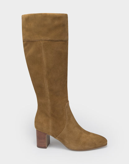 Comfortable Women's Mid Block Heel Boot In Brown Suede | Aerosoles Shoes