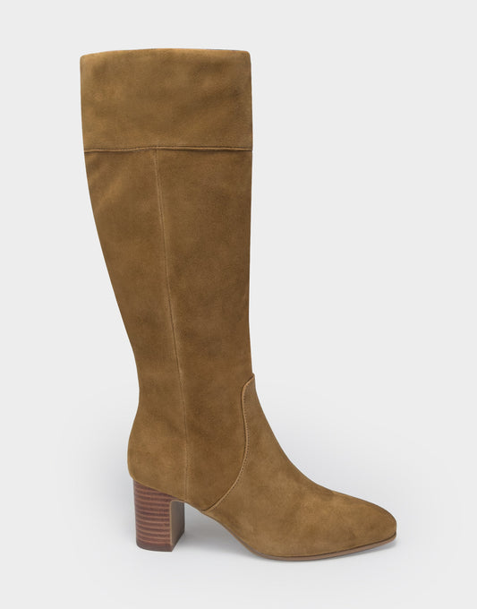 Comfortable Women's Mid Block Heel Boot In Brown Suede | Aerosoles Shoes