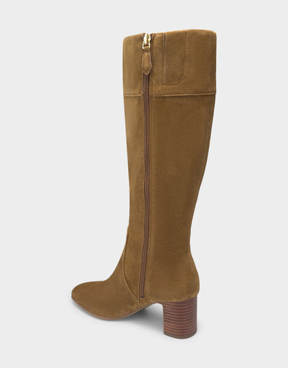 Comfortable Women's Mid Block Heel Boot In Brown Suede | Aerosoles Shoes