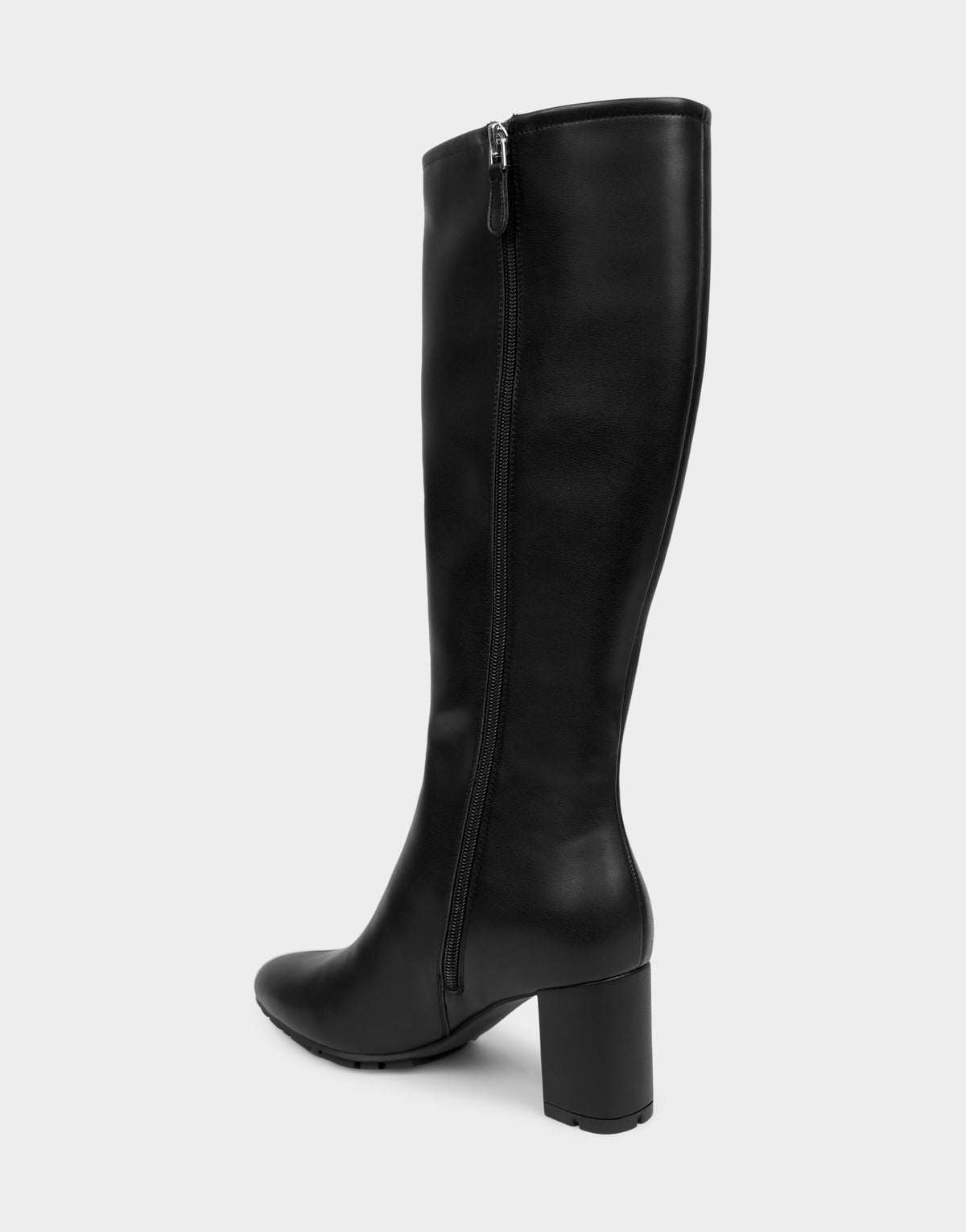 Comfortable Women's Mid Block Heel Boot In Black Faux Leather | Aerosoles Shoes