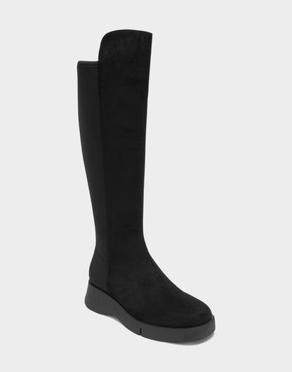 Comfortable Women's Flatform Boot In Black Leather | Aerosoles Shoes