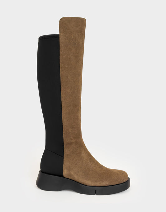 Comfortable Women's Flatform Boot In Brown Suede | Aerosoles Shoes