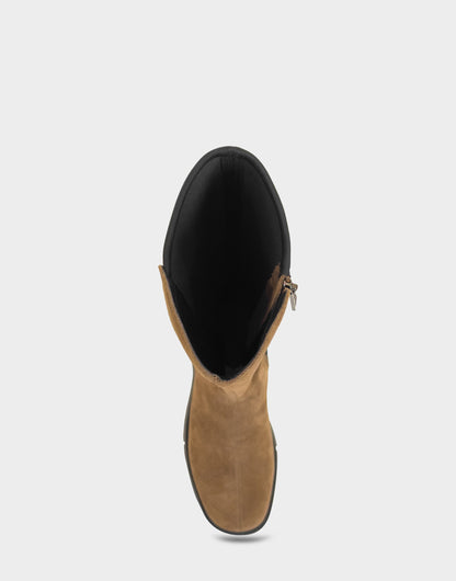 Comfortable Women's Flatform Boot In Brown Suede | Aerosoles Shoes