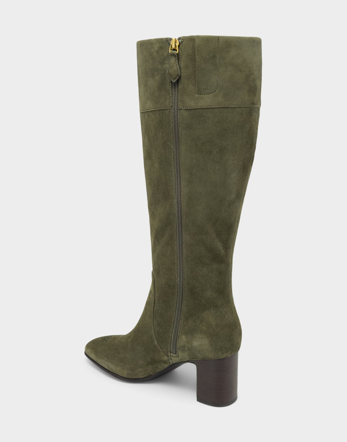 Comfortable Women's Mid Block Heel Boot In Green Suede | Aerosoles Shoes