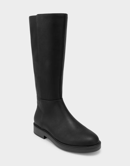 Comfortable Women's Low Block Heel Boot In Black Faux Leather | Aerosoles Shoes