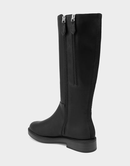 Comfortable Women's Low Block Heel Boot In Black Faux Leather | Aerosoles Shoes