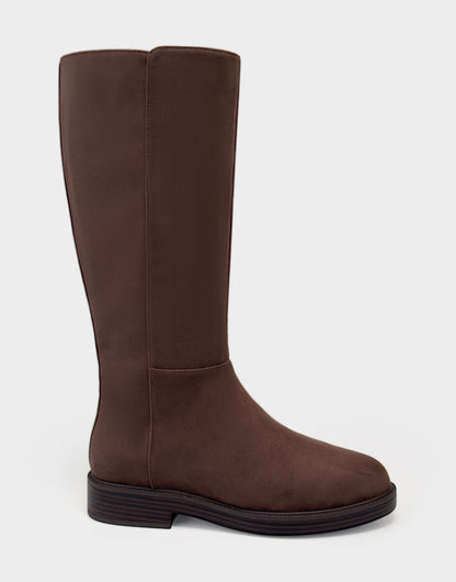 Comfortable Women's Low Block Heel Boot In Brown Faux Suede | Aerosoles Shoes