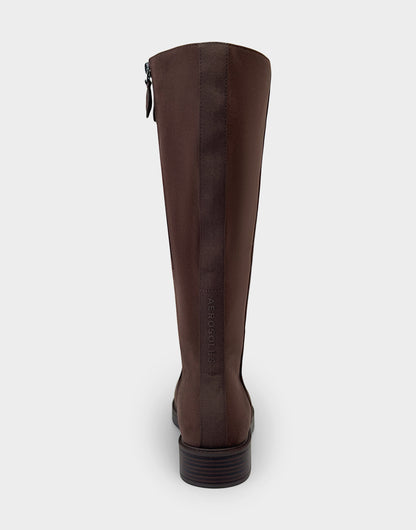 Comfortable Women's Low Block Heel Boot In Brown Faux Suede | Aerosoles Shoes