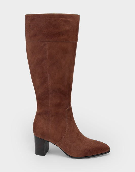 Comfortable Women's Mid Block Heel Boot In Brown Suede | Aerosoles Shoes
