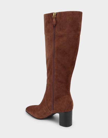Comfortable Women's Mid Block Heel Boot In Brown Suede | Aerosoles Shoes