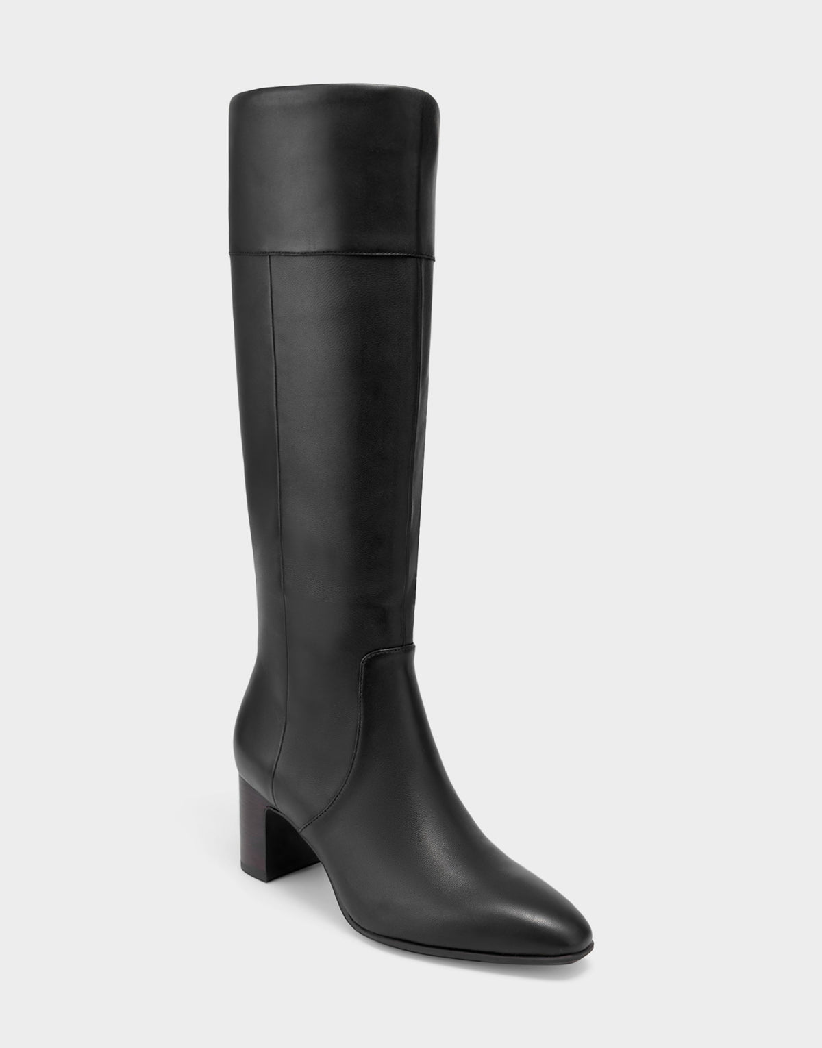 Comfortable Women's Mid Block Heel Boot In Black Leather | Aerosoles Shoes