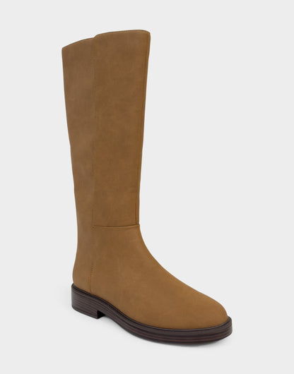 Comfortable Women's Low Block Heel Boot In Tan Faux Nubuck | Aerosoles Shoes