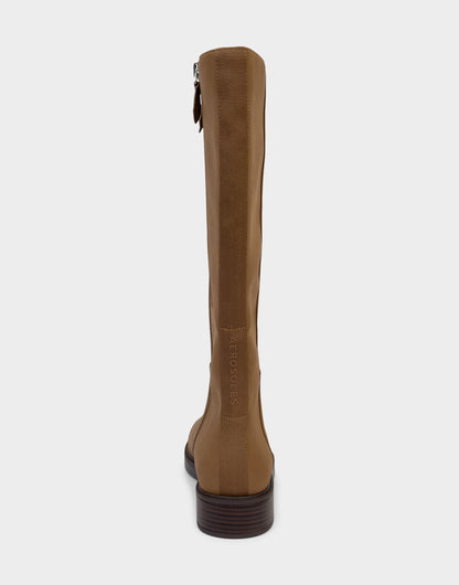 Comfortable Women's Low Block Heel Boot In Tan Faux Nubuck | Aerosoles Shoes