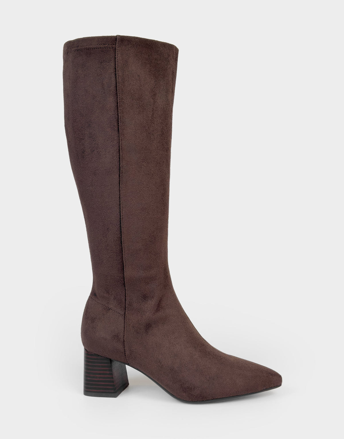 Comfortable Women's Mid Block Heel Boot In Brown Faux Suede | Aerosoles Shoes
