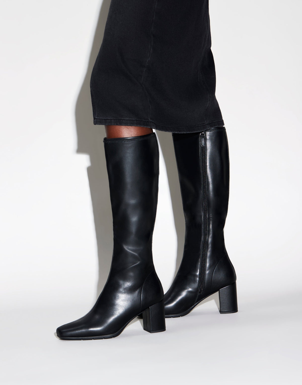 Comfortable Women's Tall Shaft Boot in Black Faux Leather | Aerosoles Shoes