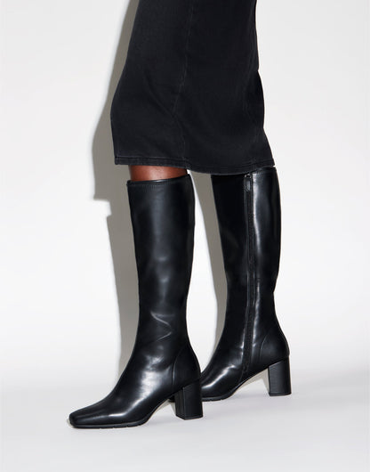 Comfortable Women's Tall Shaft Boot in Black Faux Leather | Aerosoles Shoes
