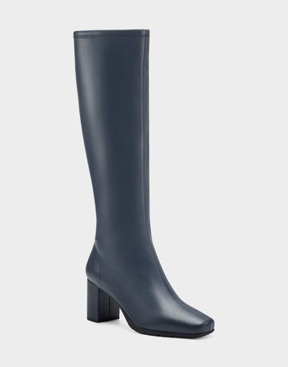 Comfortable Women's Tall Shaft Boot in Navy Faux Leather | Aerosoles Shoes