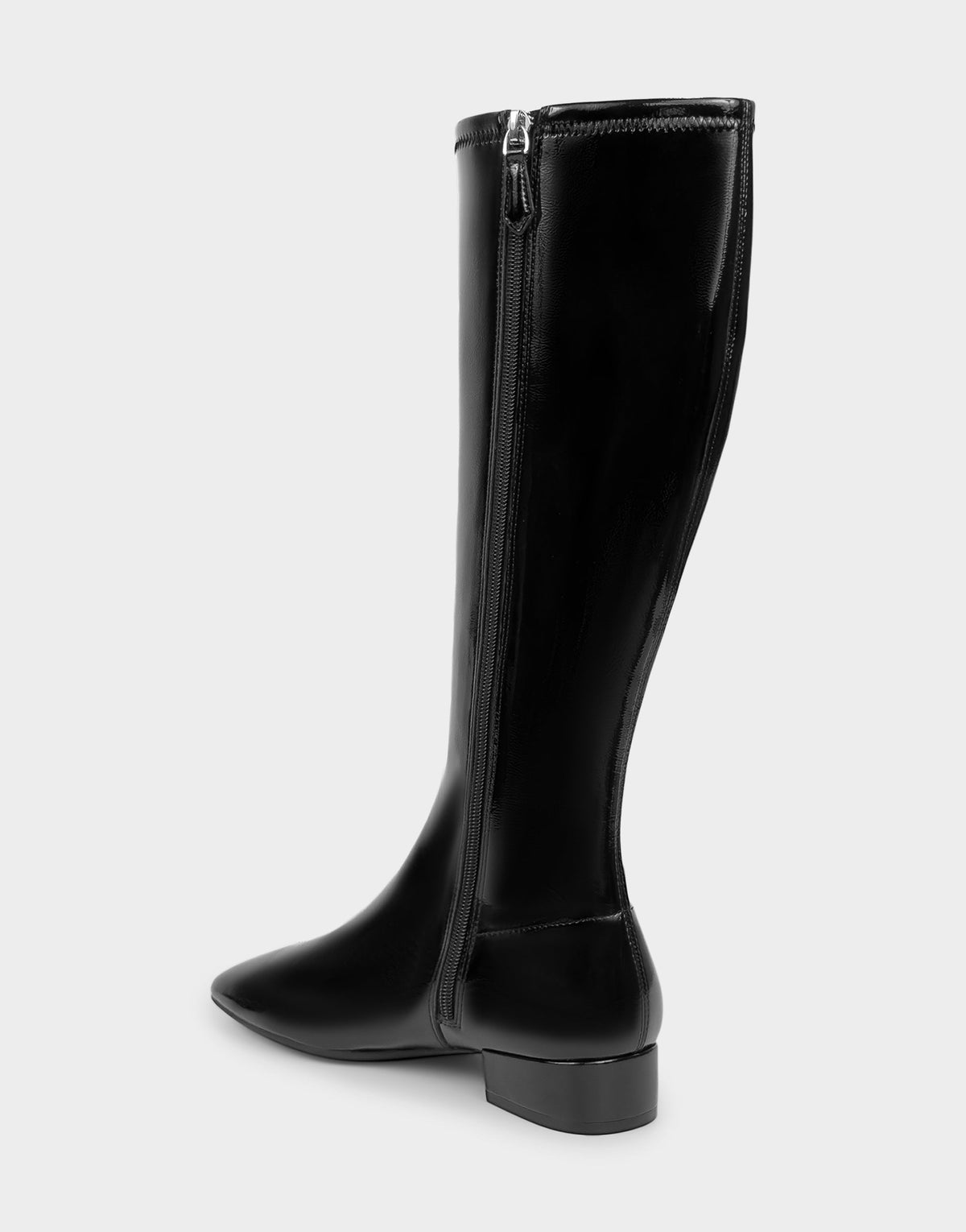 Comfortable Women's Low Block Heel Boot In Black Patent Faux Leather | Aerosoles Shoes