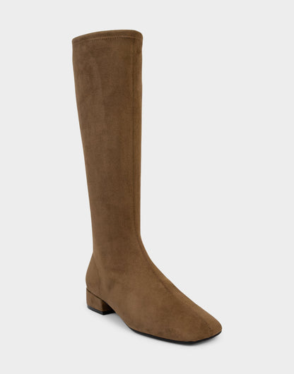 Comfortable Women's Low Block Heel Boot In Brown Faux Suede | Aerosoles Shoes