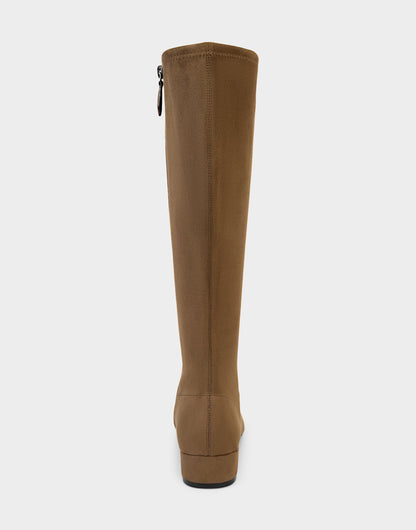 Comfortable Women's Low Block Heel Boot In Brown Faux Suede | Aerosoles Shoes