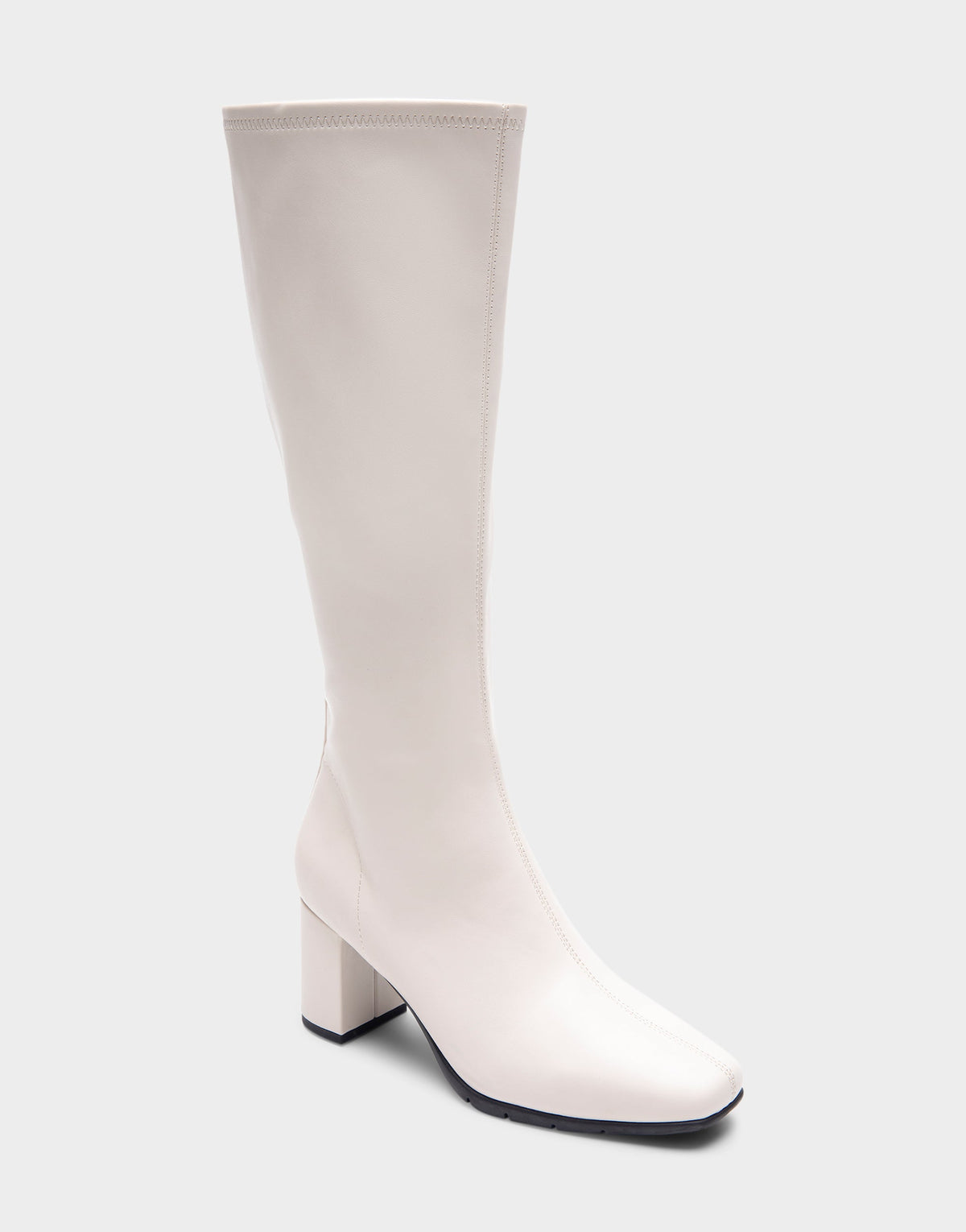 Comfortable Women's Tall Shaft Boot in Eggnog Stretch Faux Leather | Aerosoles Shoes