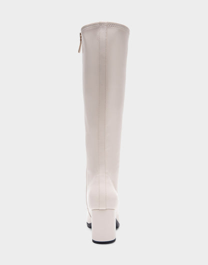 Comfortable Women's Tall Shaft Boot in Eggnog Stretch Faux Leather | Aerosoles Shoes