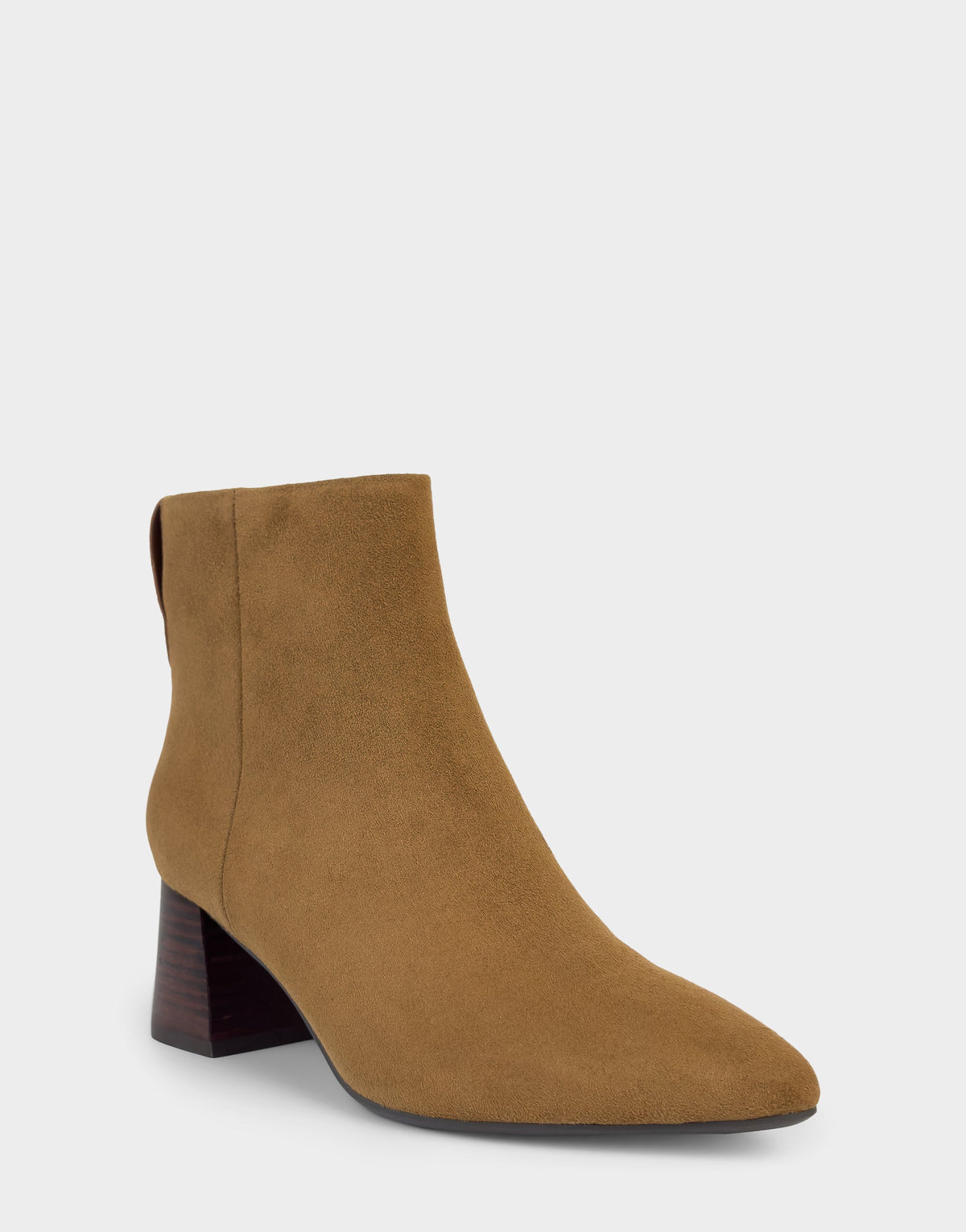 Comfortable Women's Mid Block Heel Bootie In Brown Faux Suede | Aerosoles Shoes