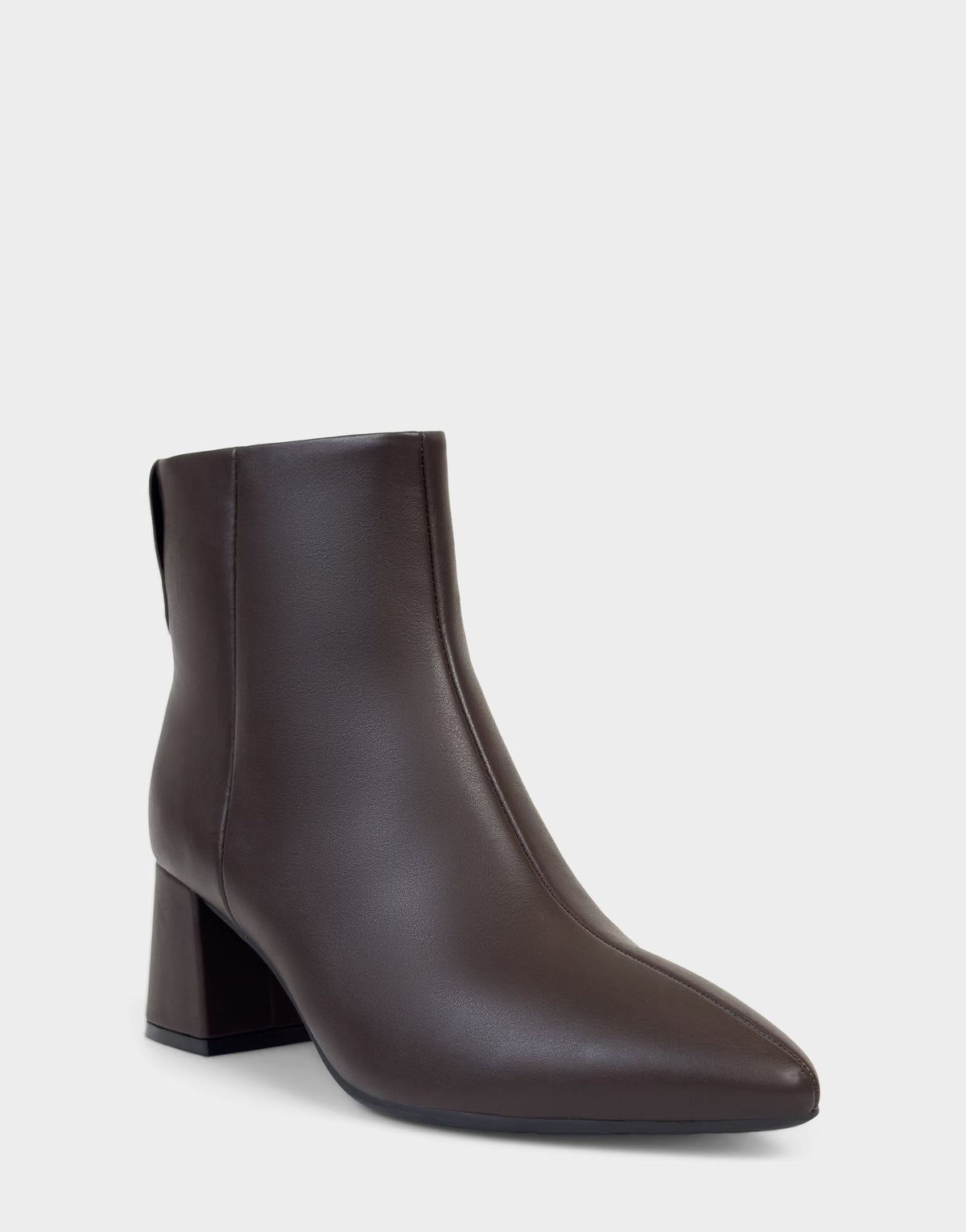 Comfortable Women's Mid Block Heel Bootie In Brown Faux Leather | Aerosoles Shoes