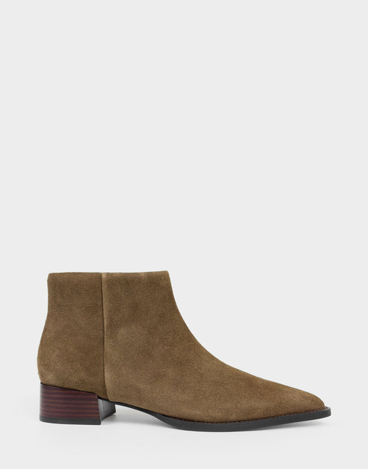 Comfortable Women's Mid Block Heel Bootie In Brown Suede | Aerosoles Shoes