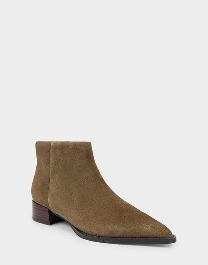 Comfortable Women's Mid Block Heel Bootie In Brown Suede | Aerosoles Shoes