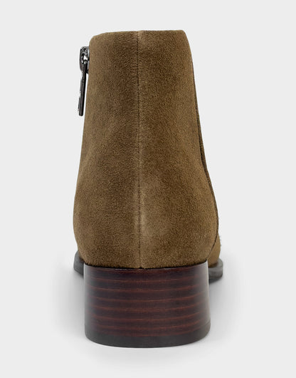 Comfortable Women's Mid Block Heel Bootie In Brown Suede | Aerosoles Shoes
