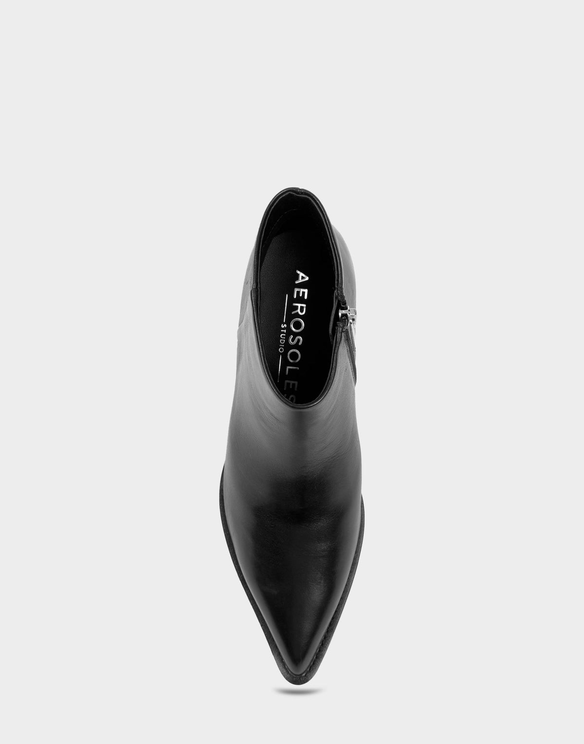 Comfortable Women's Mid Block Heel Bootie In Black Leather | Aerosoles Shoes