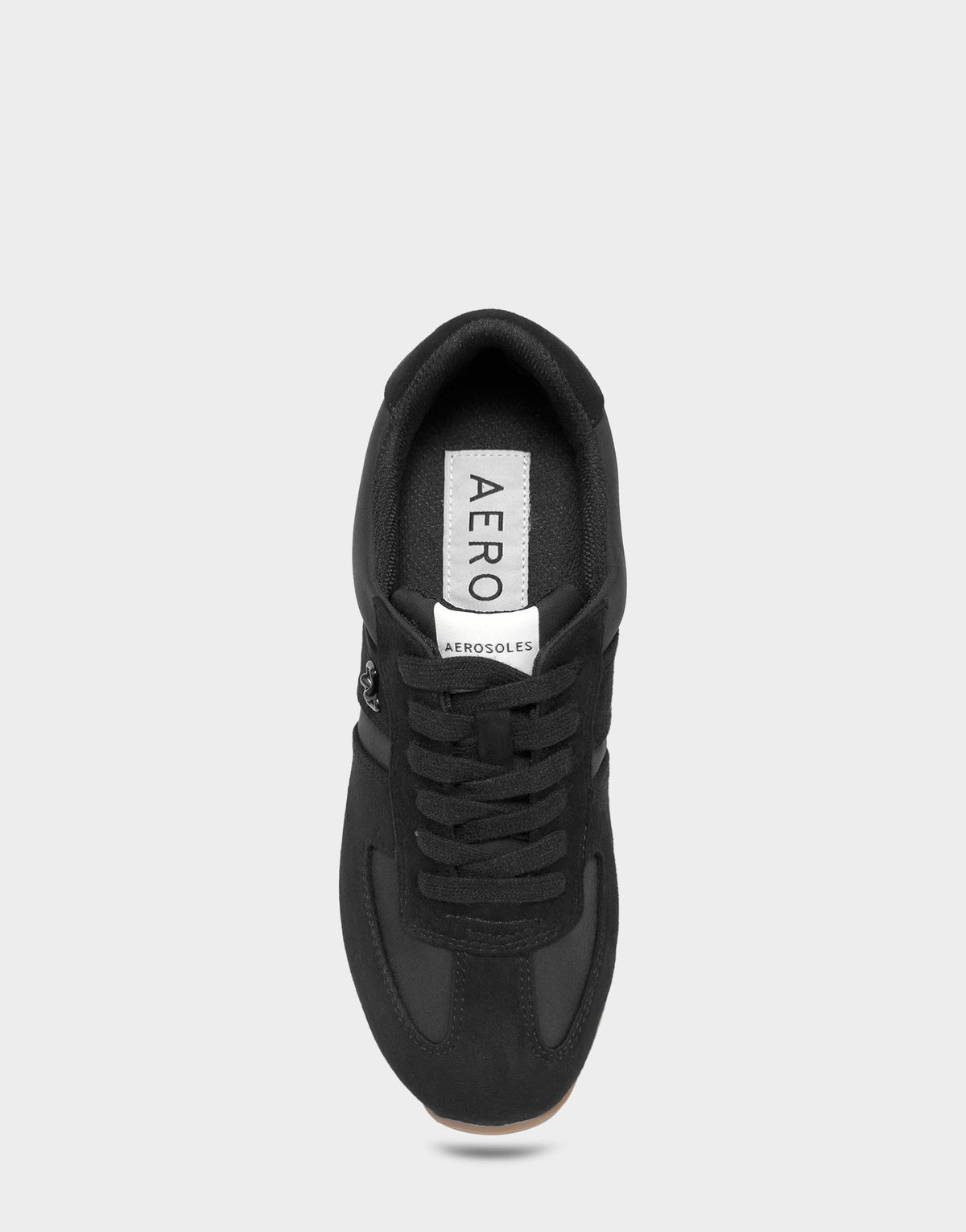 Comfortable Women's Lace Up Sneaker In Black Faux Suede | Aerosoles Shoes