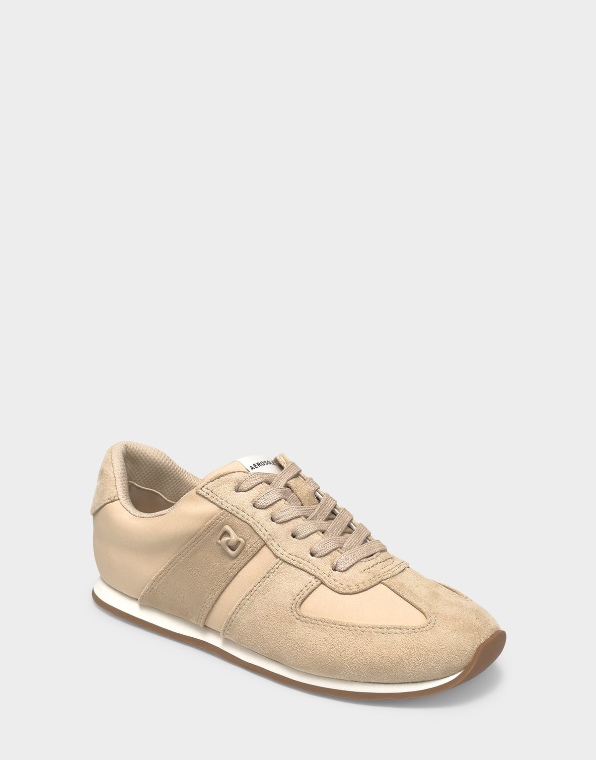 Comfortable Women's Lace Up Sneaker In Beige Faux Suede | Aerosoles Shoes