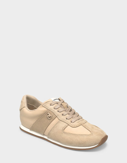 Comfortable Women's Lace Up Sneaker In Beige Faux Suede | Aerosoles Shoes