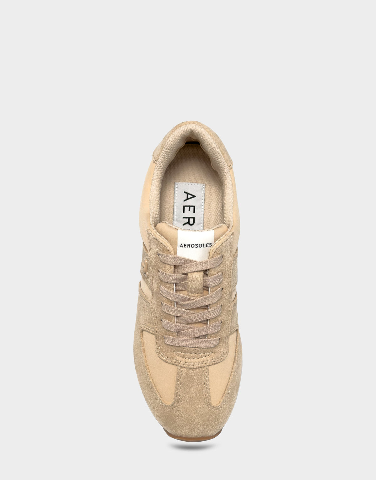Comfortable Women's Lace Up Sneaker In Beige Faux Suede | Aerosoles Shoes