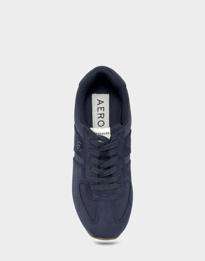 Comfortable Women's Lace Up Sneaker In Navy Faux Suede | Aerosoles Shoes