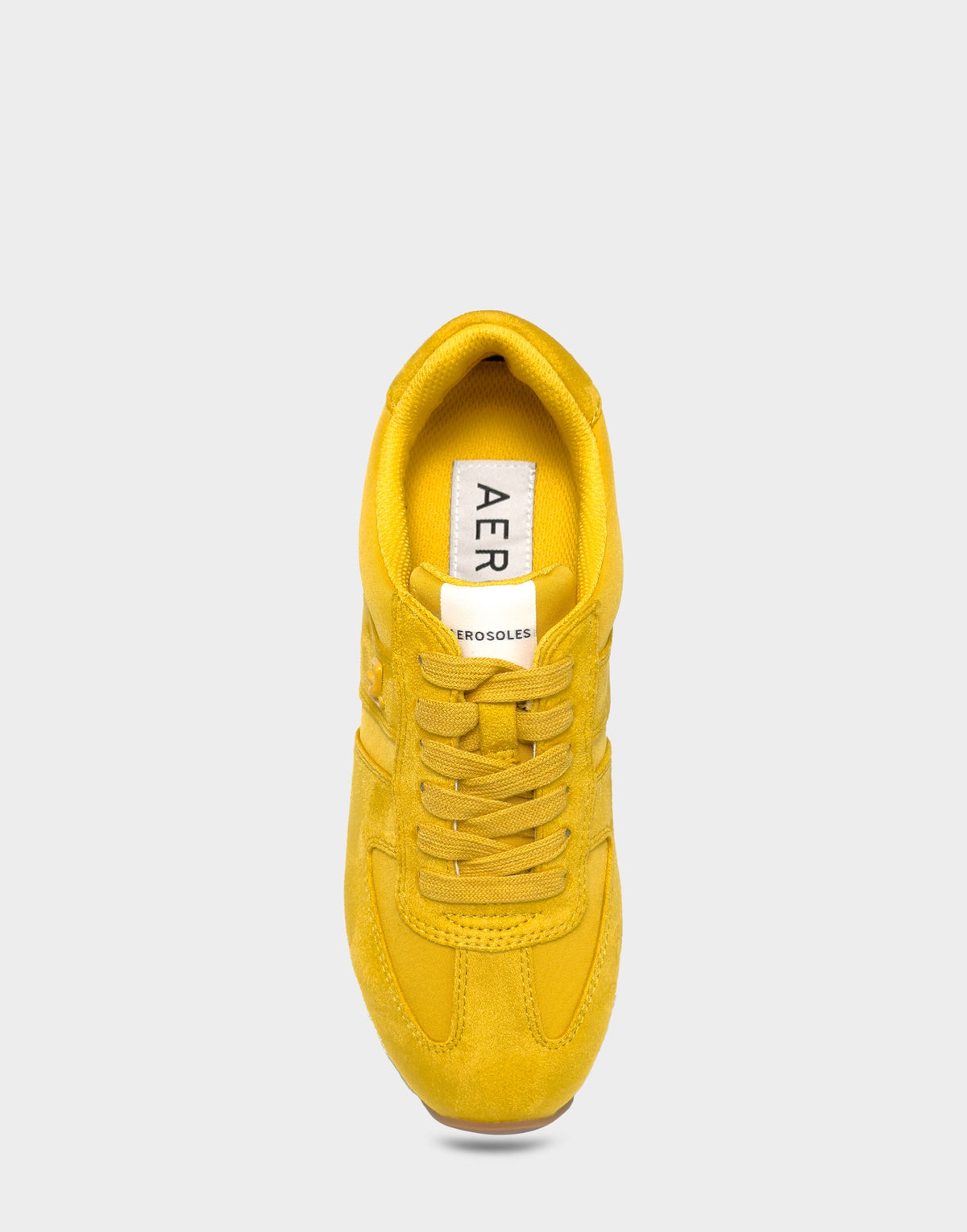 Comfortable Women's Lace Up Sneaker In Yellow Faux Suede | Aerosoles Shoes