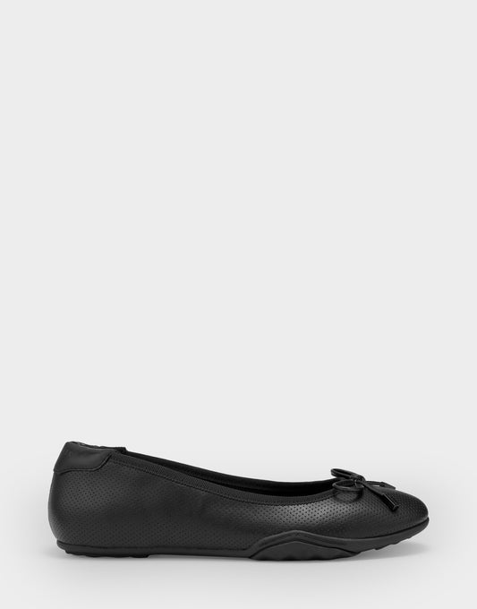 Comfortable Women's Sneakerina Flat In Black Faux Leather | Aerosoles Shoes